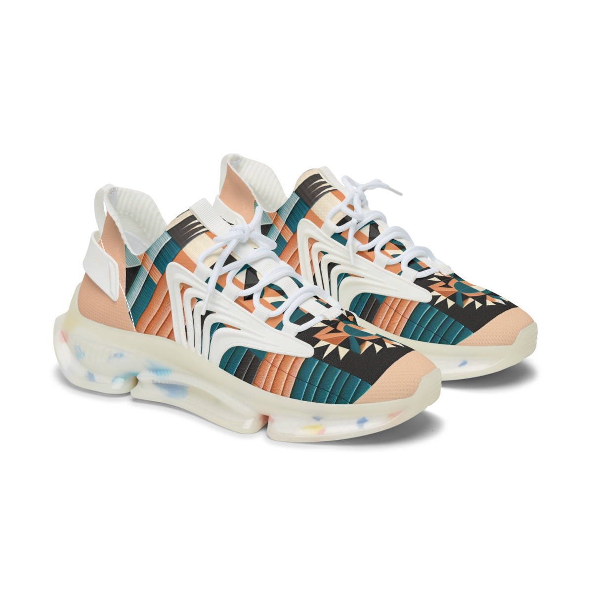 "AfroStride - Kente Kaleidoscope Sneakers" - Women's Mesh Sneaker
