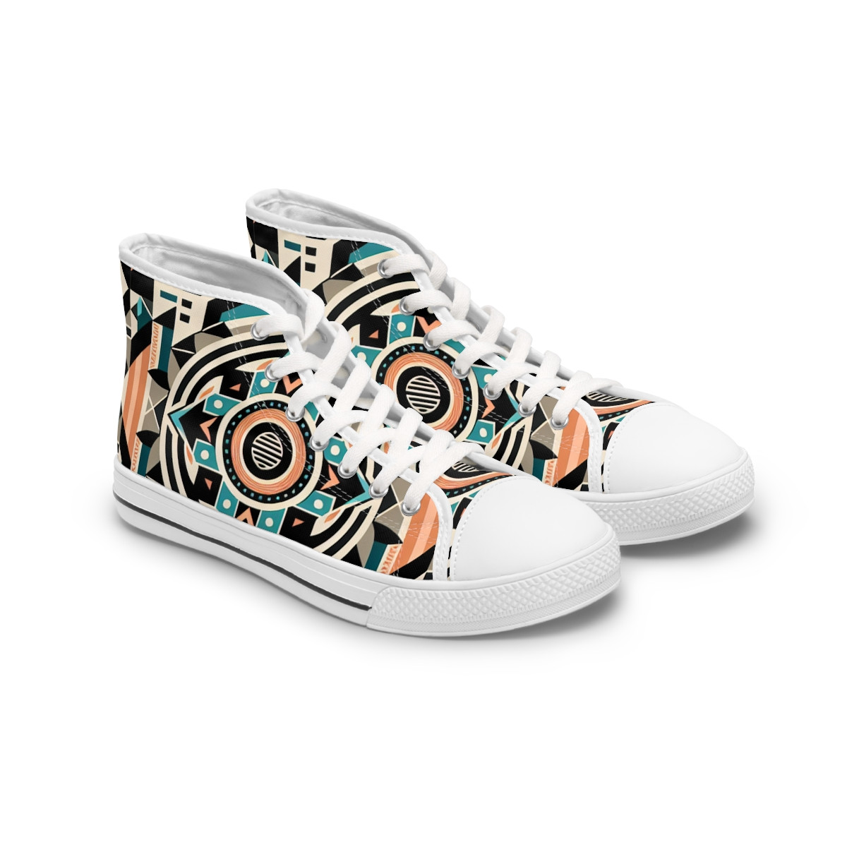 "AfroGlam Kente Kicks" - Womn's High top Sneakers