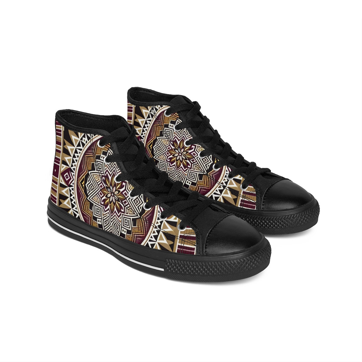 "Heritage Stride: Kente Fusion Sneakers" - Men's Classic Sneakers