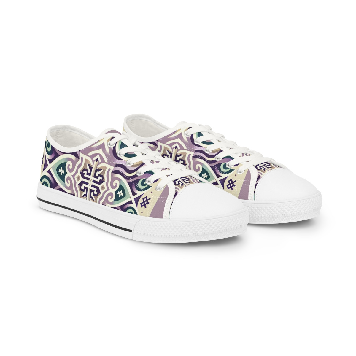 "Heritage Stride: Kente Fusion Sneakers" - Men's Lowtop Sneakers