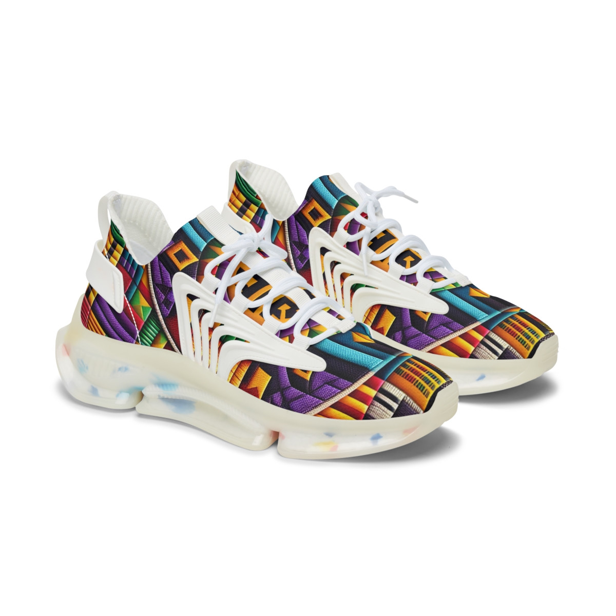 "AfroPride Kente Kicks" - Women's Mesh Sneaker