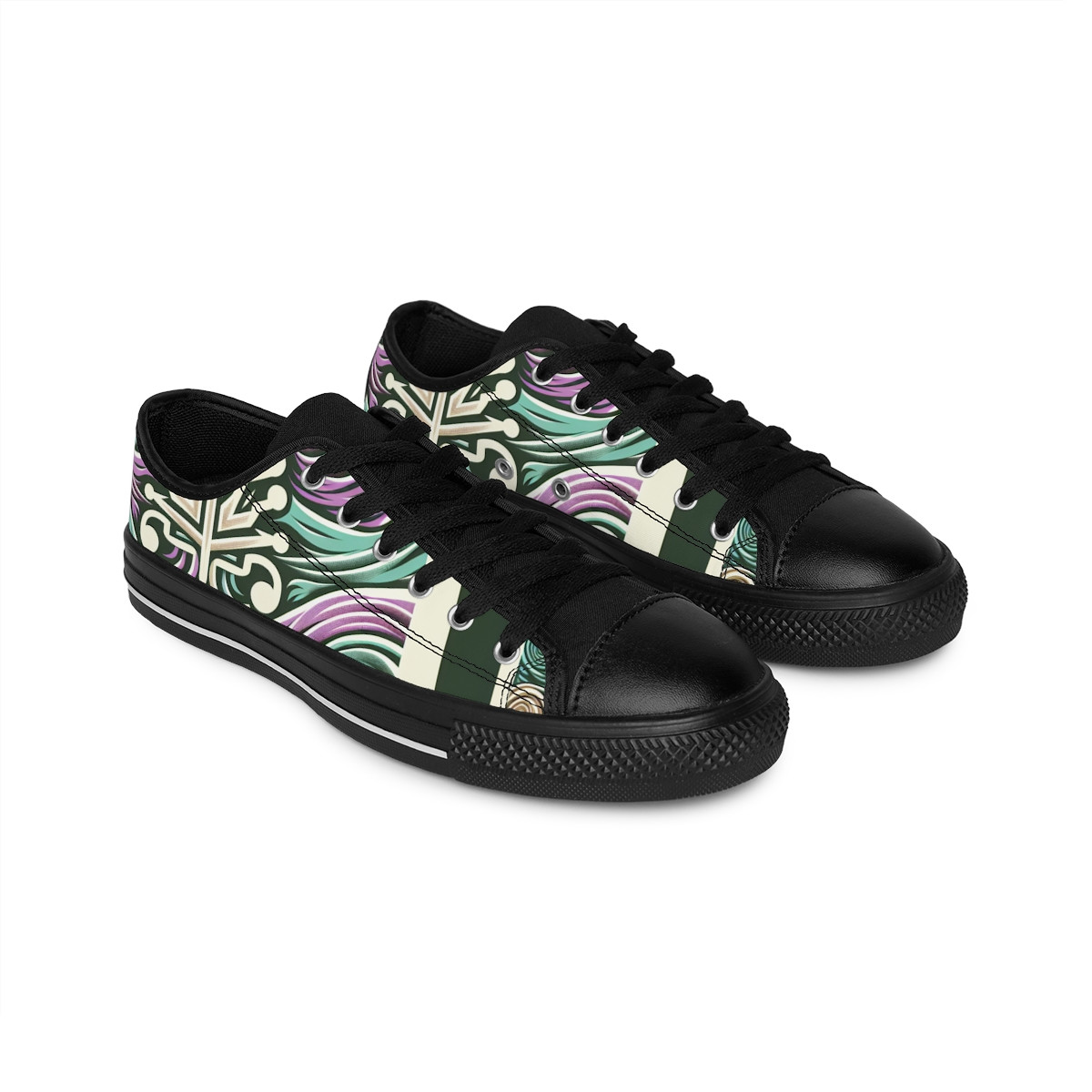 "AfroVibe Kente Kicks" - Women's Sneakers