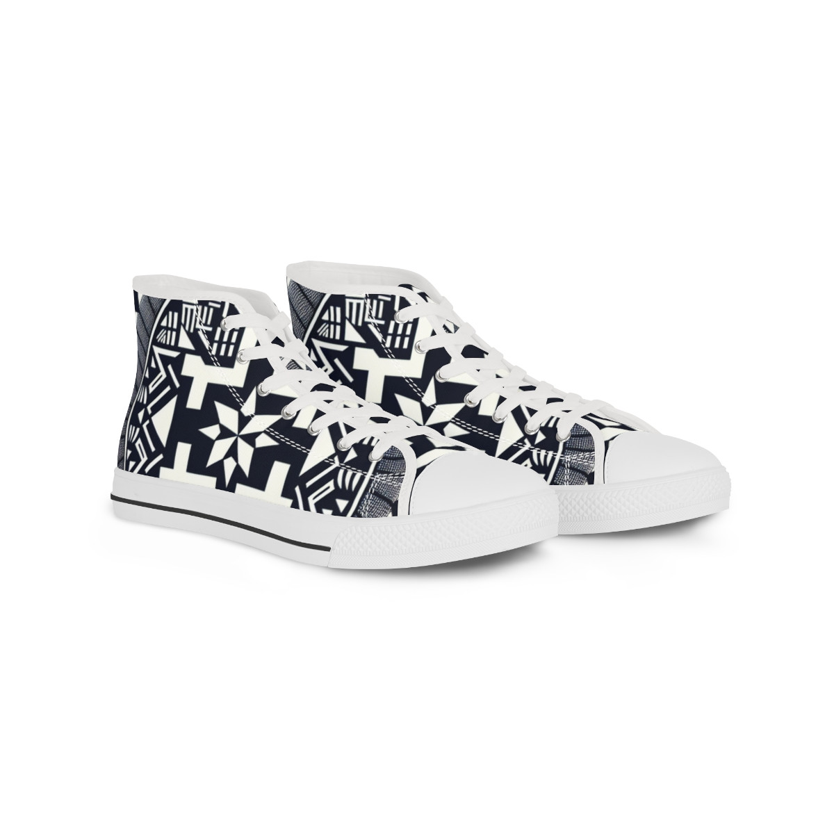 "AfroLuxe Kente Kicks" - Men's High top Sneakers