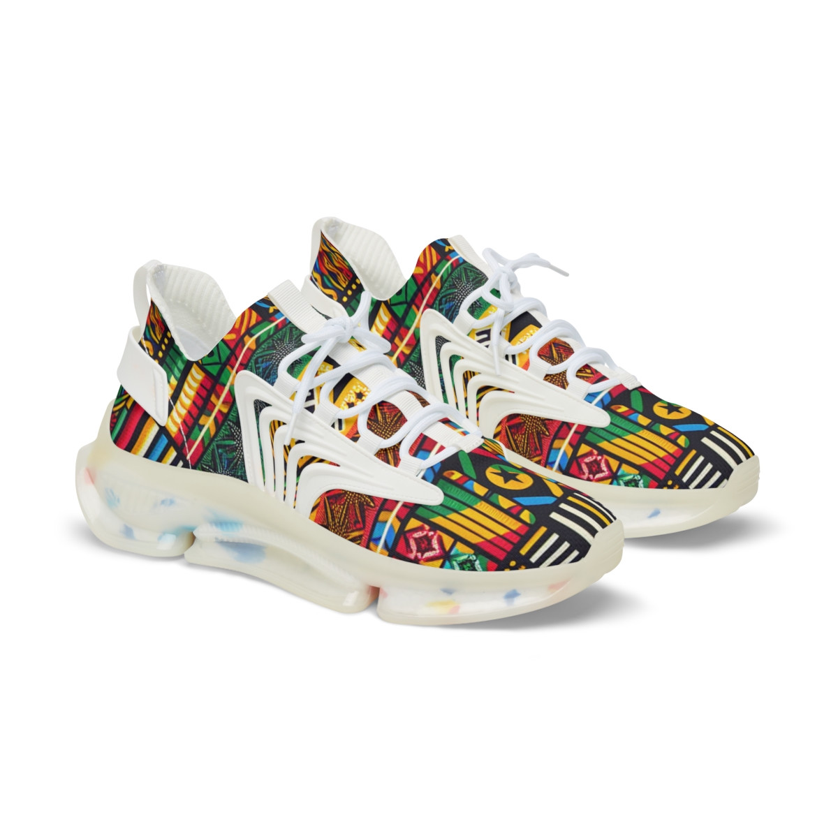 "AfroStride: Kente Kaleidoscope Sneakers" - Men's Mesh Sneaker