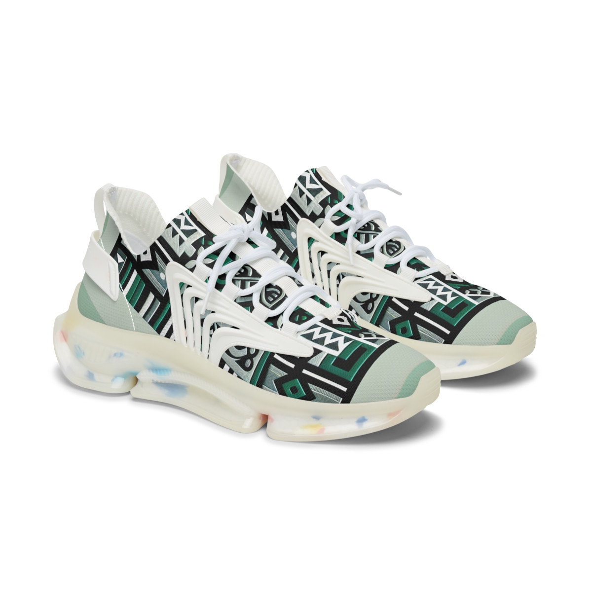 "AfroStride Kente Kicks" - Women's Mesh Sneaker