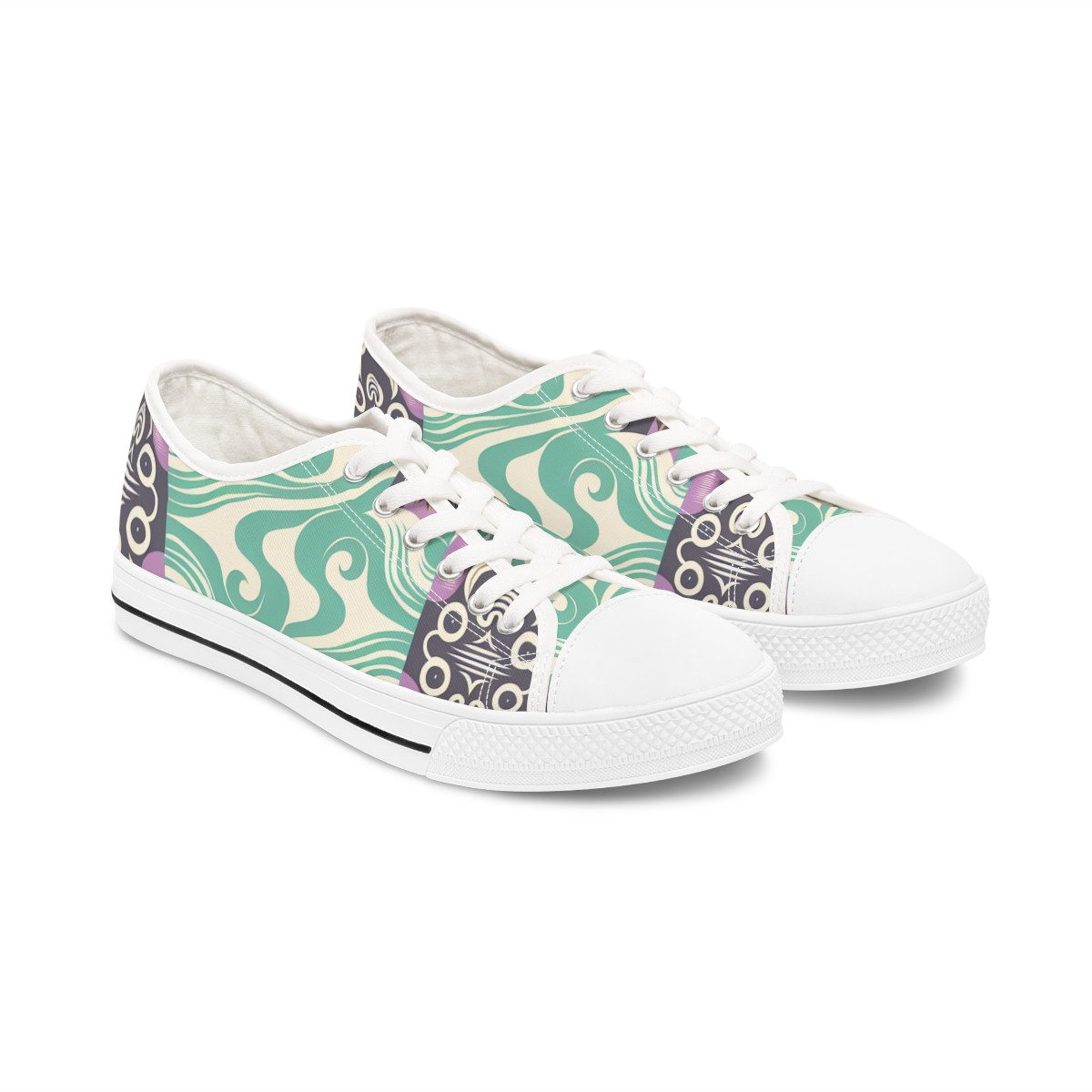 "AfroStride Kente Kicks" - Women's Lowtop Sneakers