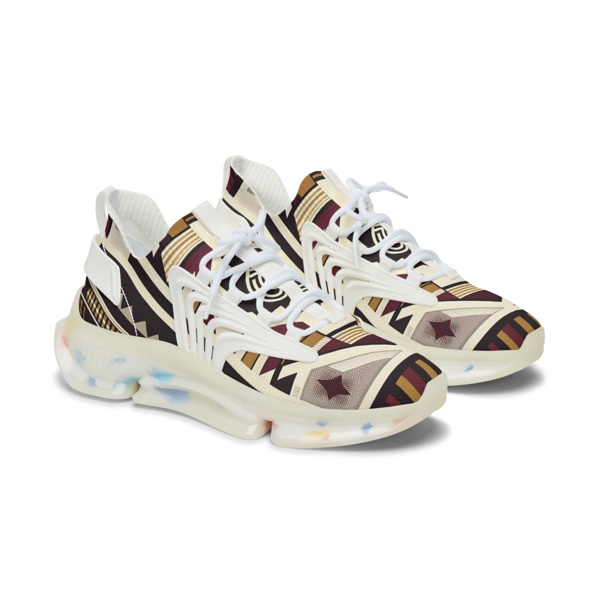 "AfroGlide Kente Kicks" - Women's Mesh Sneaker