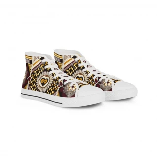 "AfroStride Kente Kicks" - Men's High top Sneakers