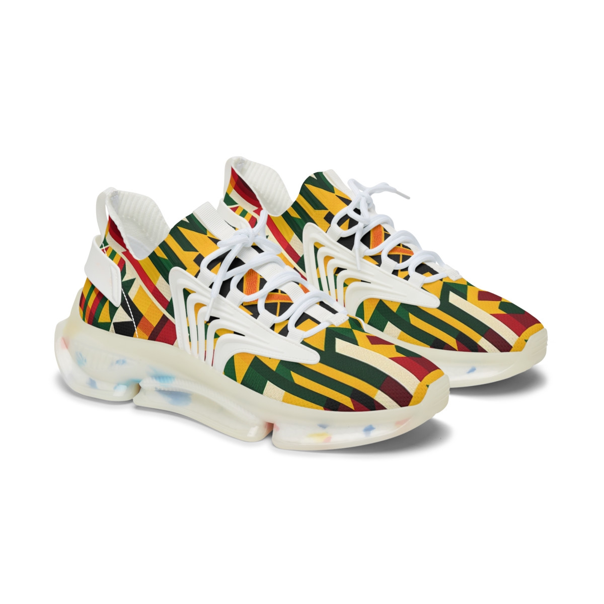 "AfroFusion Kente Kicks" - Women's Mesh Sneaker