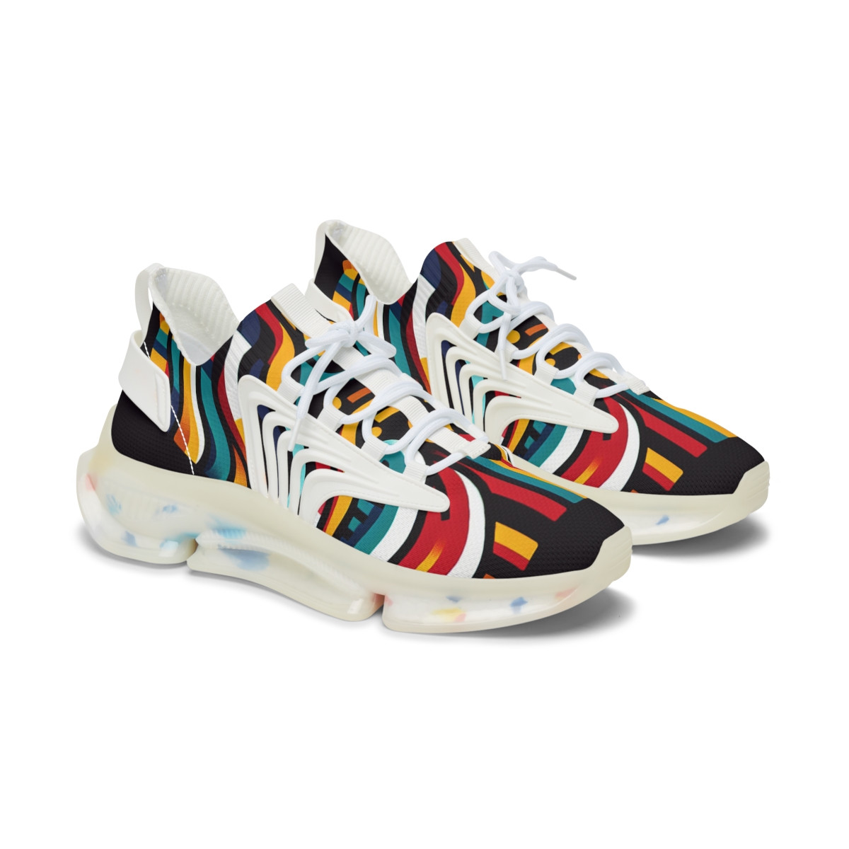 "AfroFusion Kente Kicks" - Women's Mesh Sneaker
