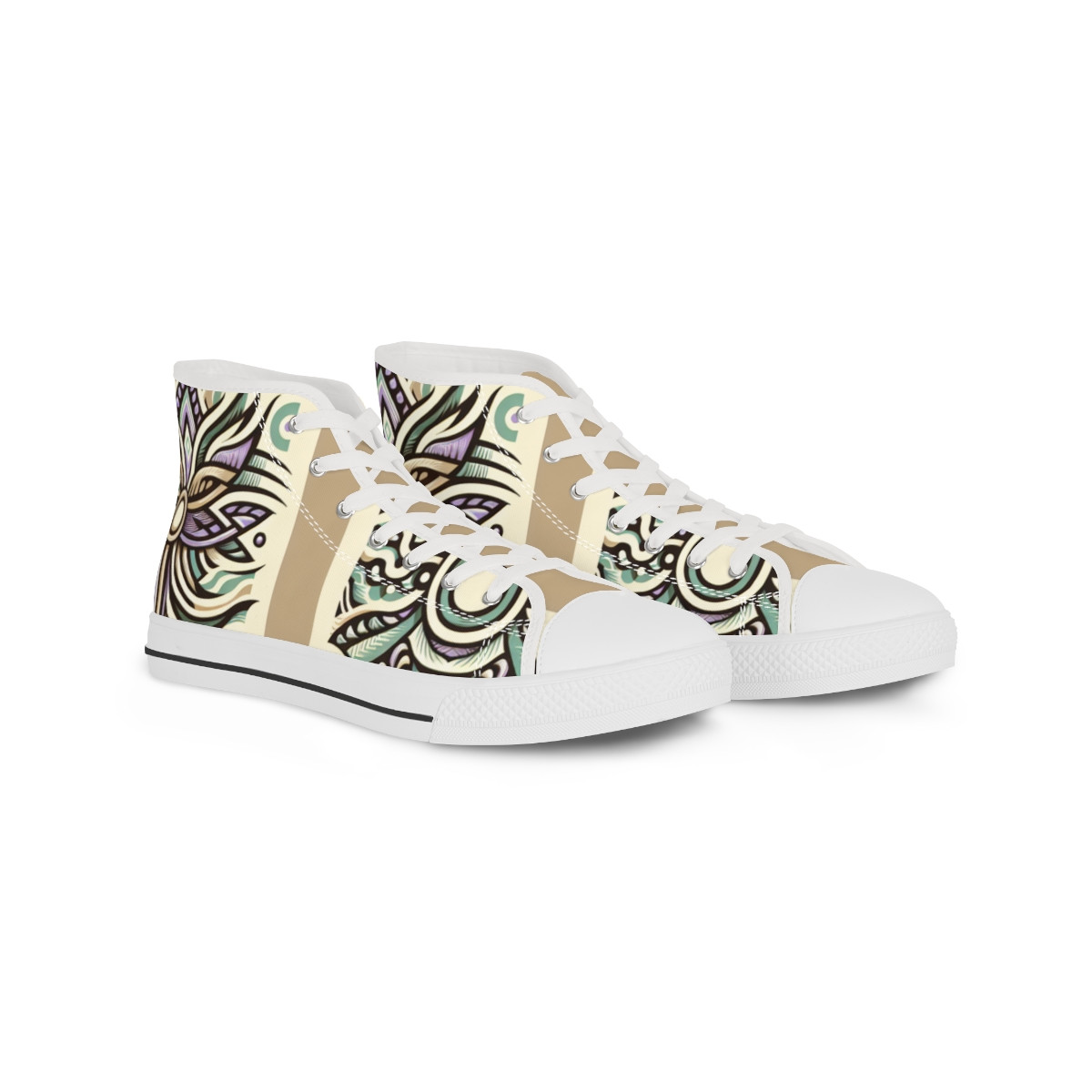 "AfroCentricStride Kente Kicks" - Men's High top Sneakers