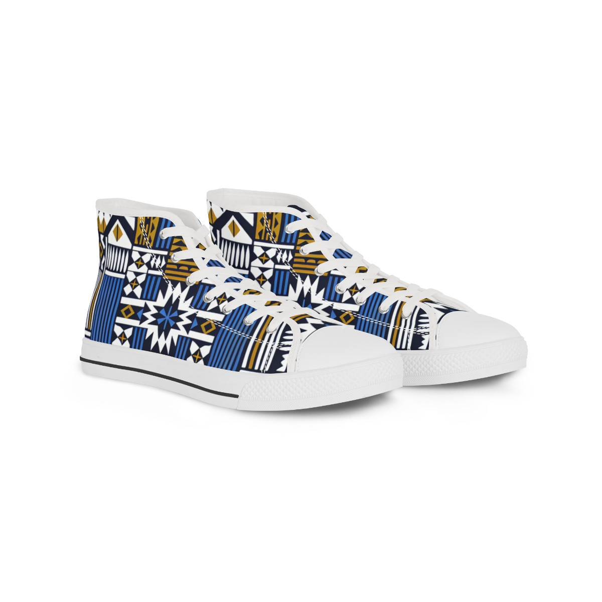"AfroDazzle Kente Kicks" - Men's High top Sneakers