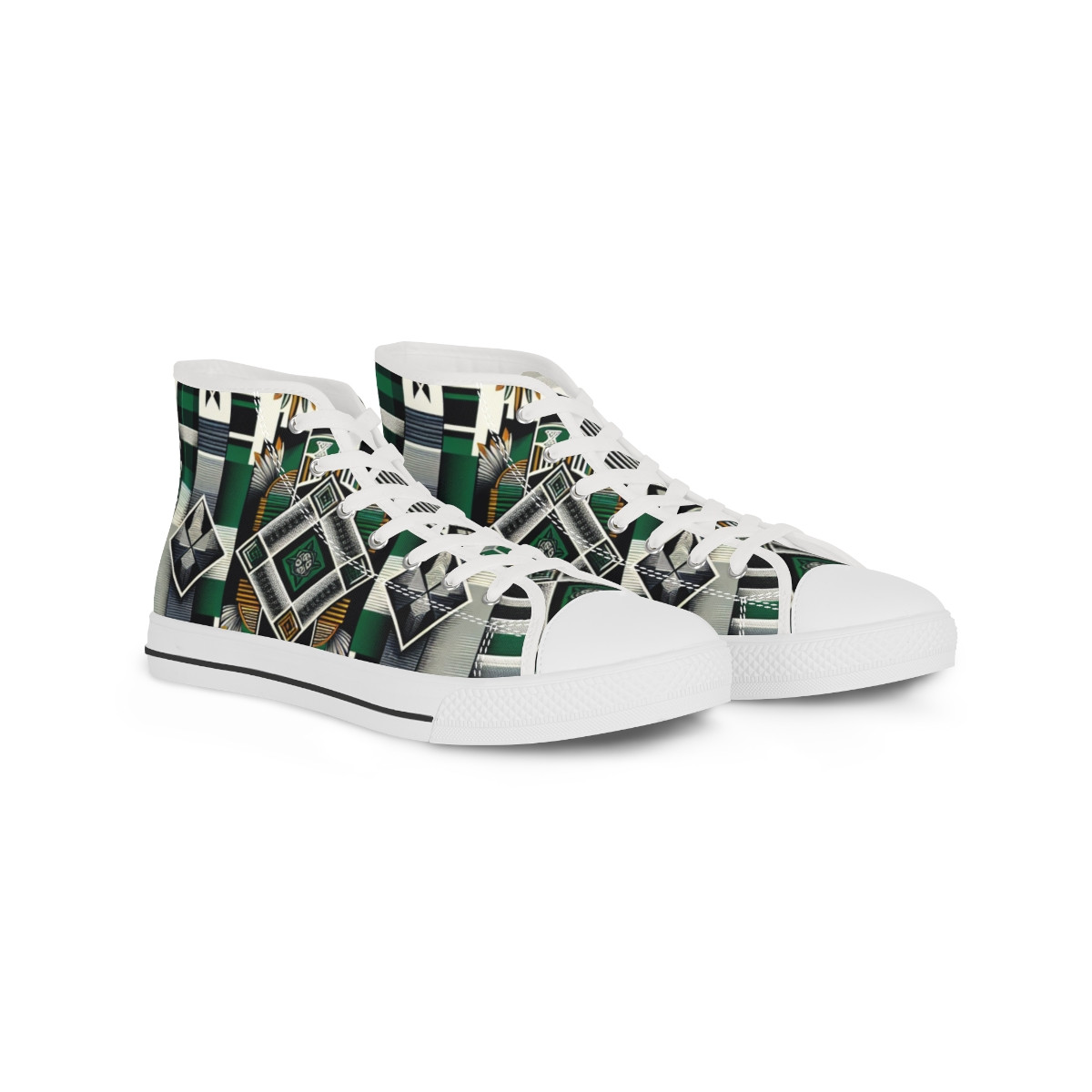 "AfroFusion Kente Kicks" - Men's High top Sneakers