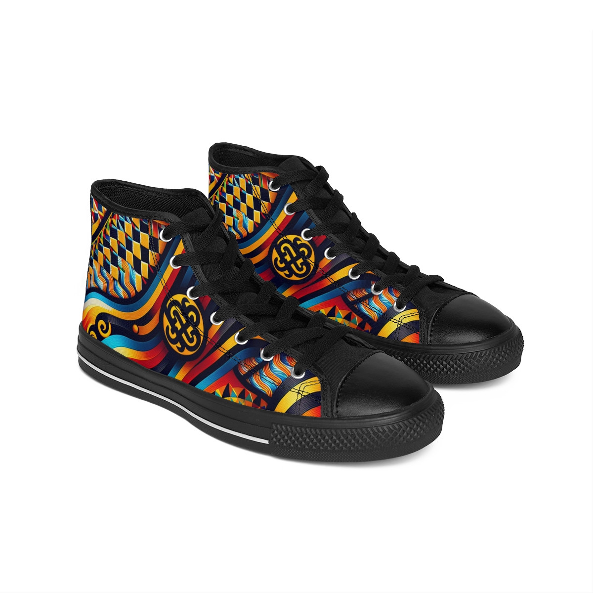 "AfroPulse Kente Kicks" - Women's Classic Sneakers