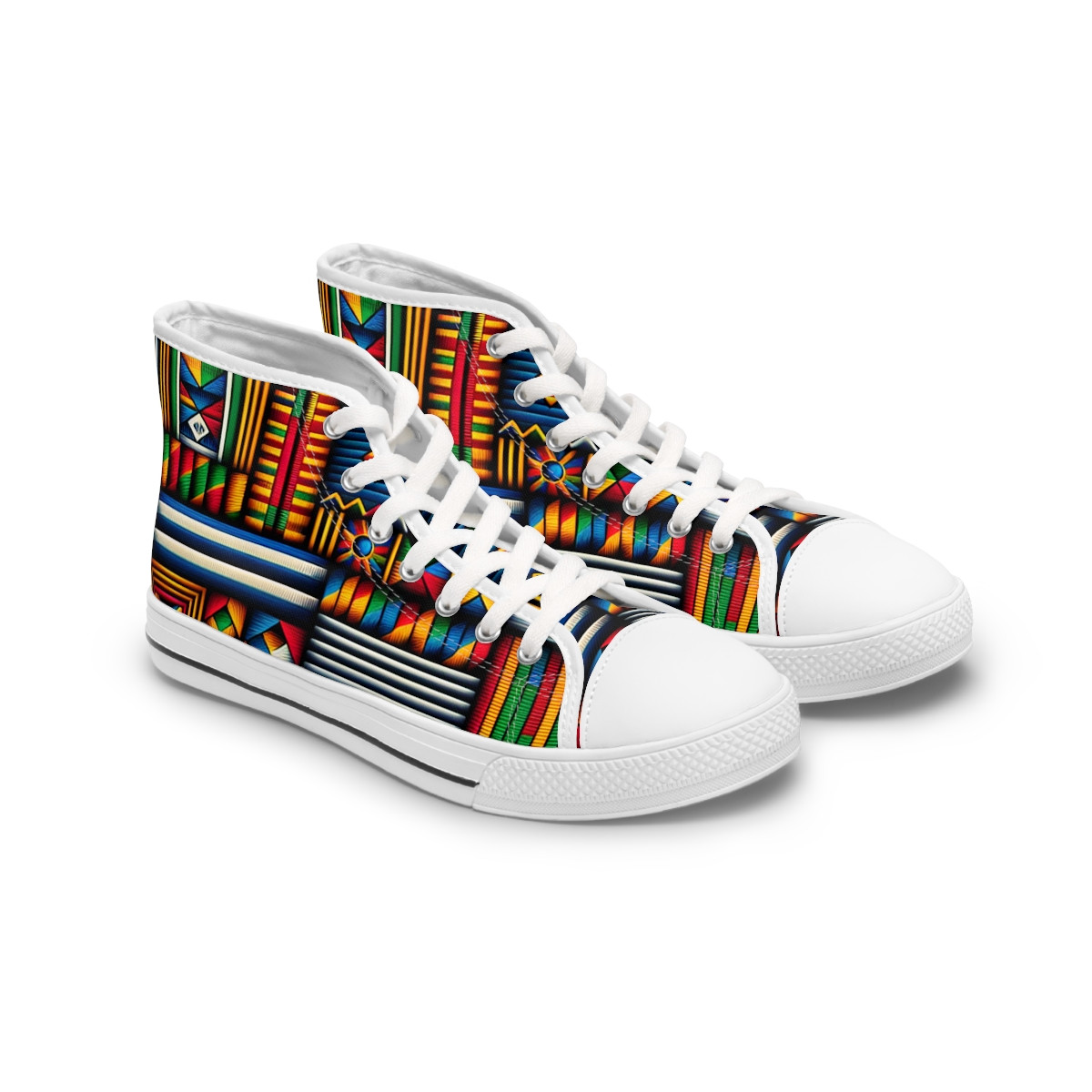 "AfroStride Kente Kicks" - Womn's High top Sneakers