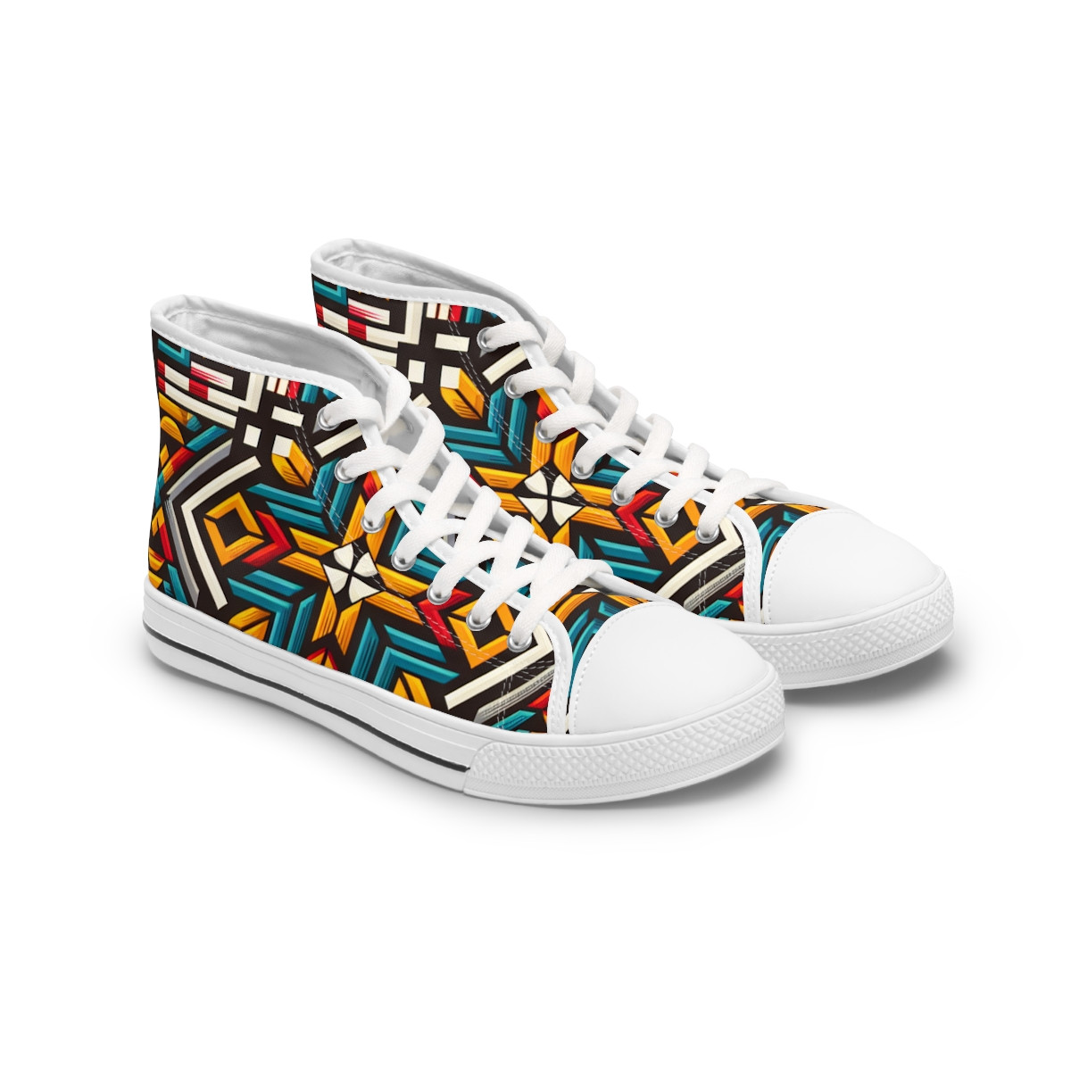 "AfroStride Kente Kicks" - Womn's High top Sneakers