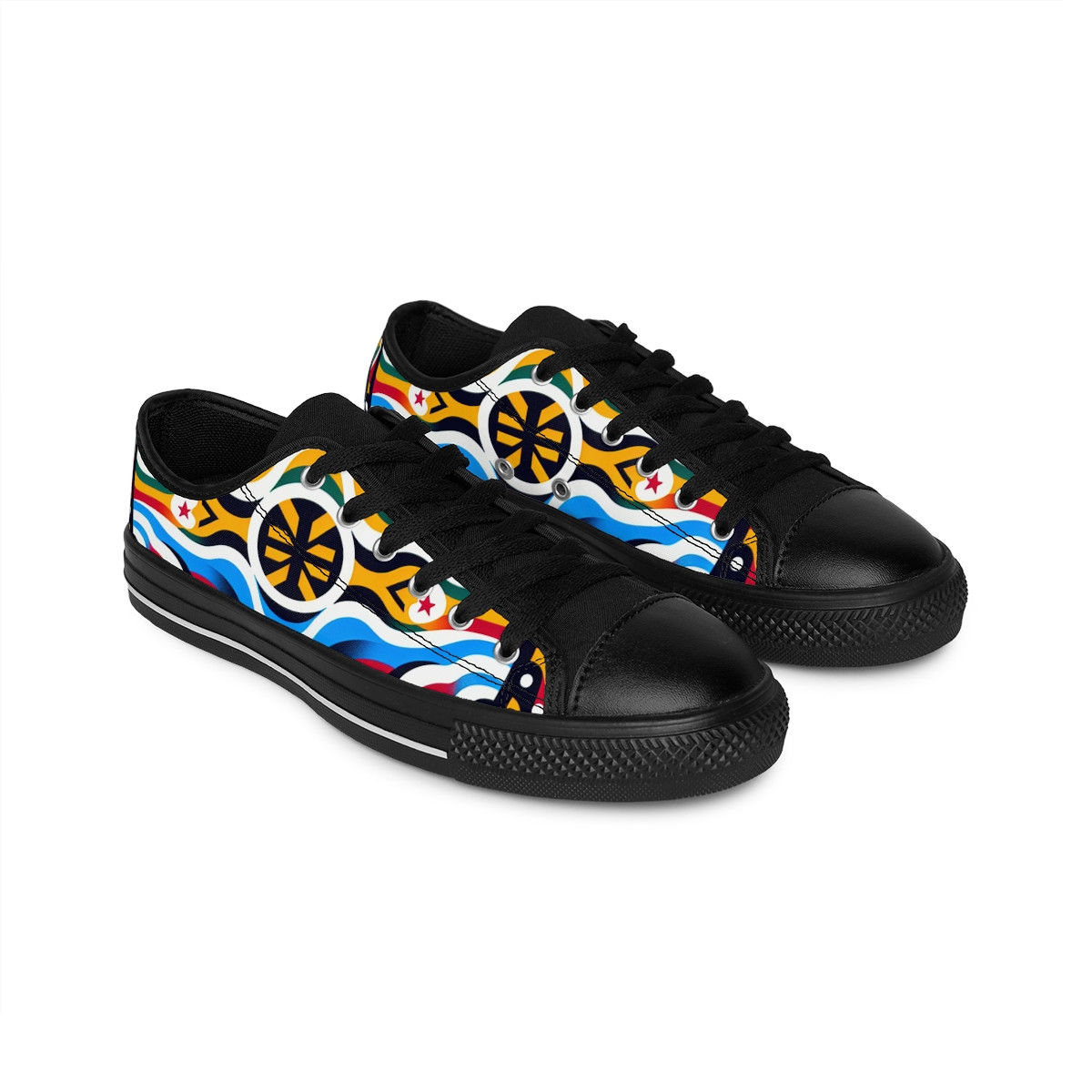 "Kente Kicks: AfroFusion Steps" - Women's Sneakers
