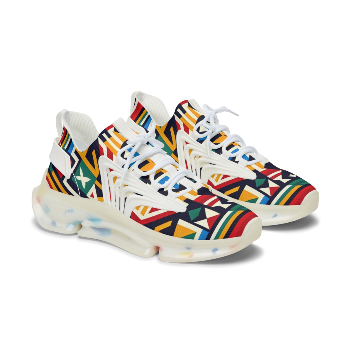"AfroStride Kente Kicks" - Women's Mesh Sneaker