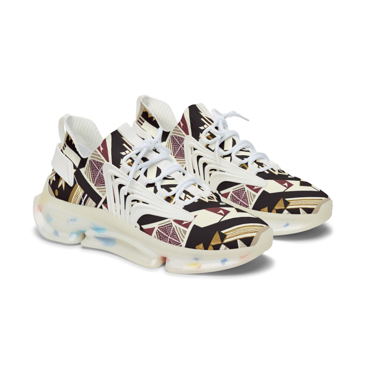 "HeritageStride Kente Kicks" - Women's Mesh Sneaker