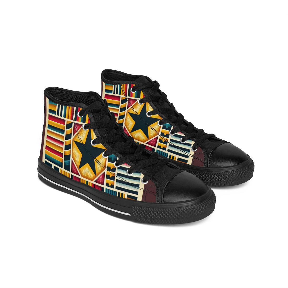 "AfroStride Kente Kicks" - Men's Classic Sneakers