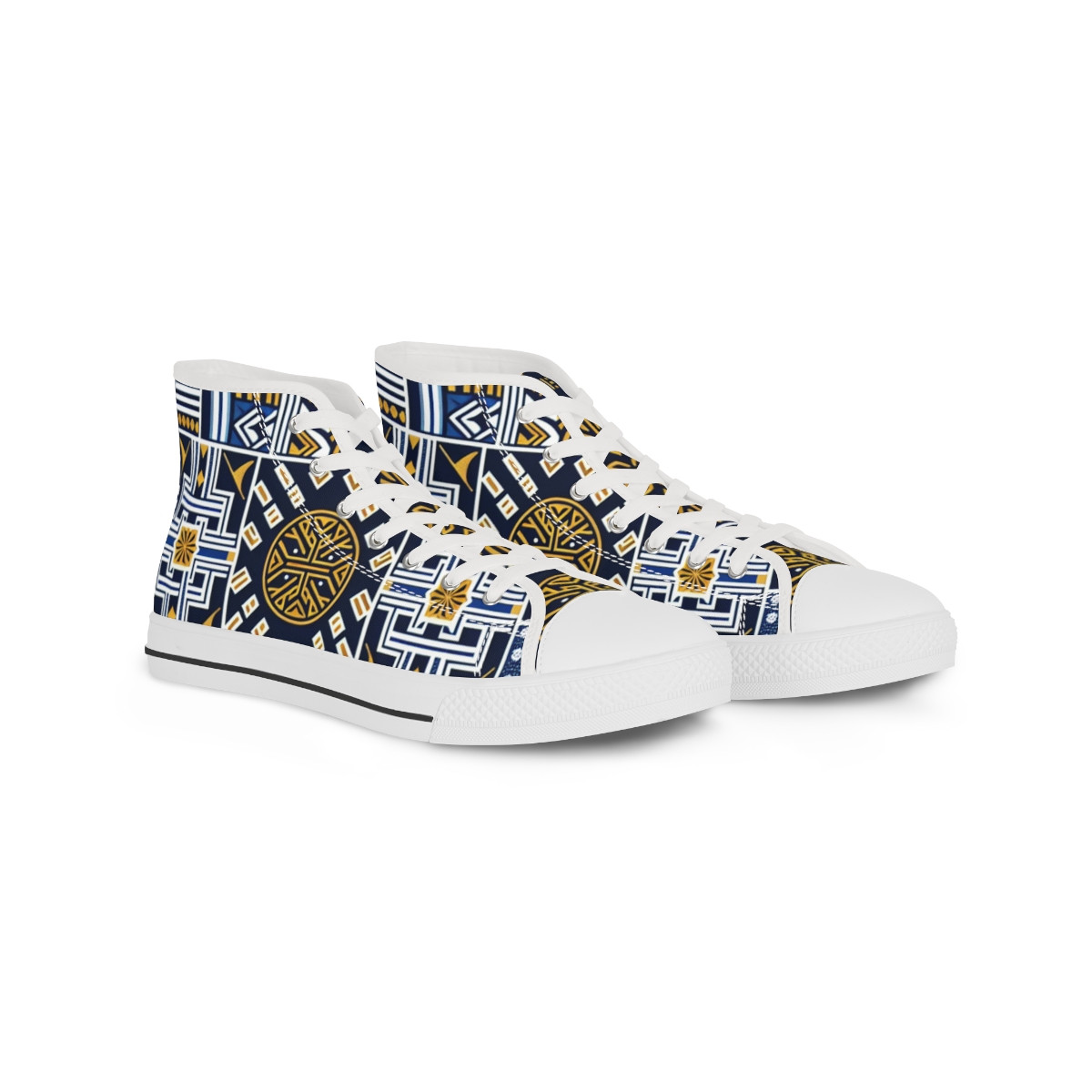 "Heritage Stride Kente Kicks" - Men's High top Sneakers
