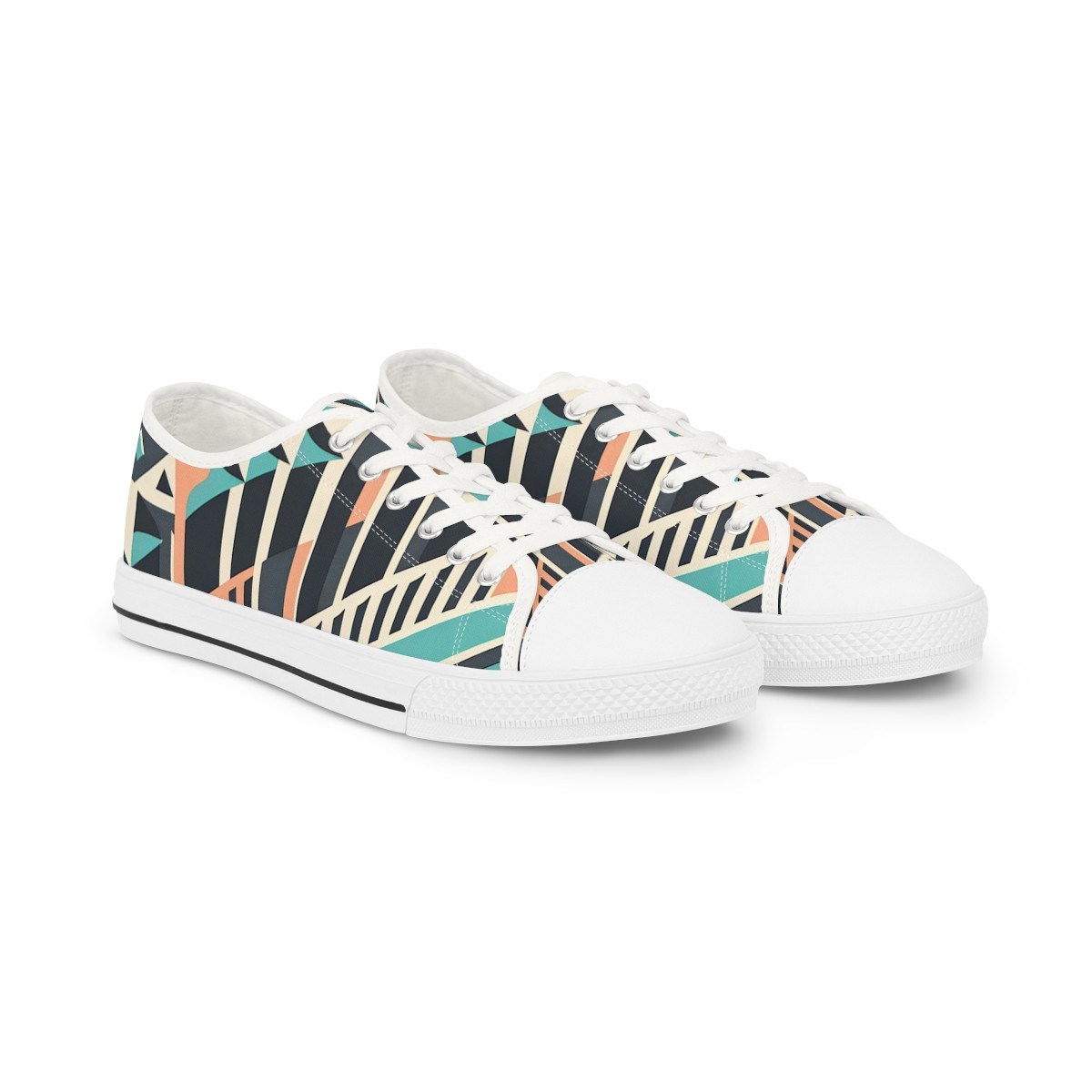 "AfroLuxe Kente Kicks" - Men's Lowtop Sneakers