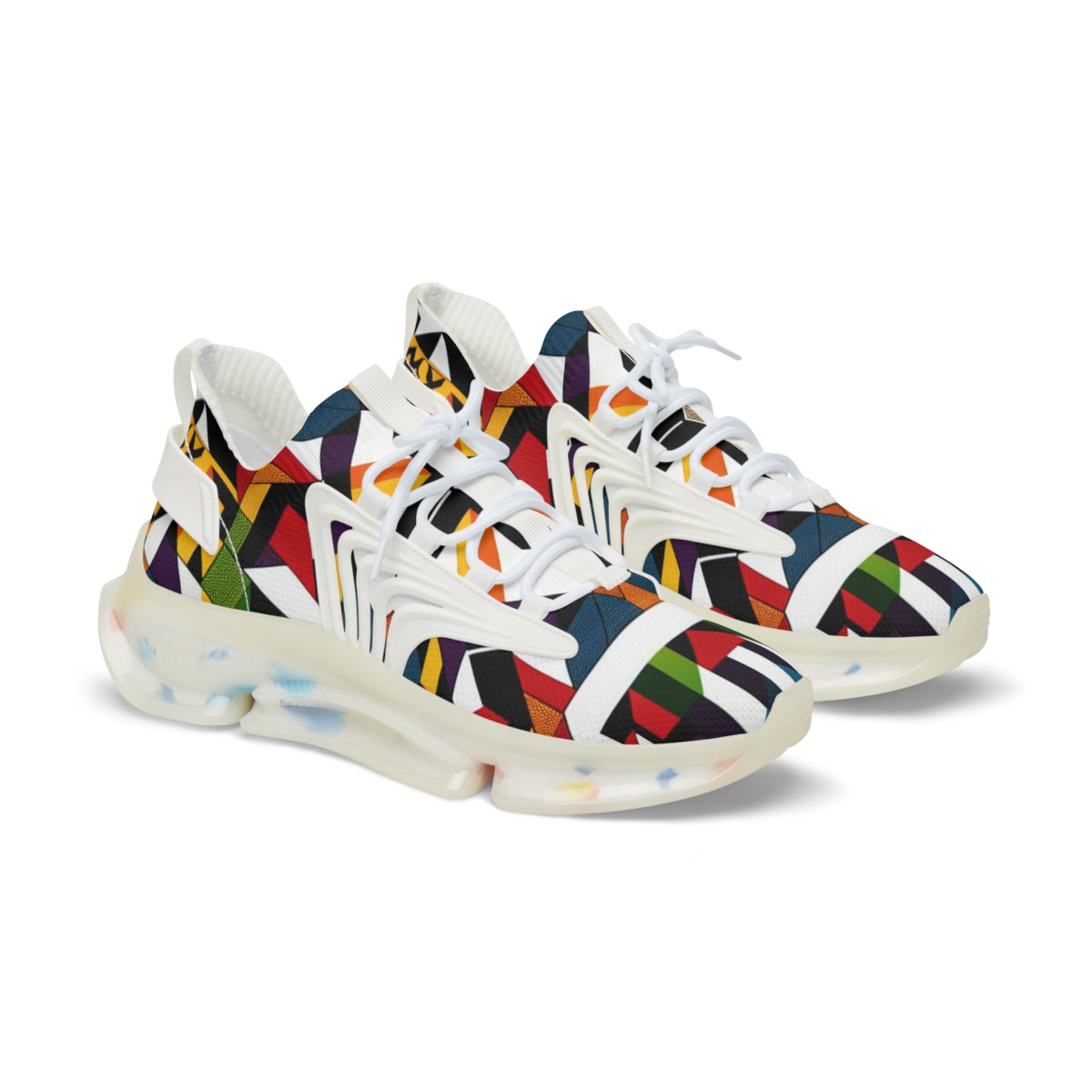 "AfroStride: Kente Kaleidoscope Sneakers" - Men's Mesh Sneaker