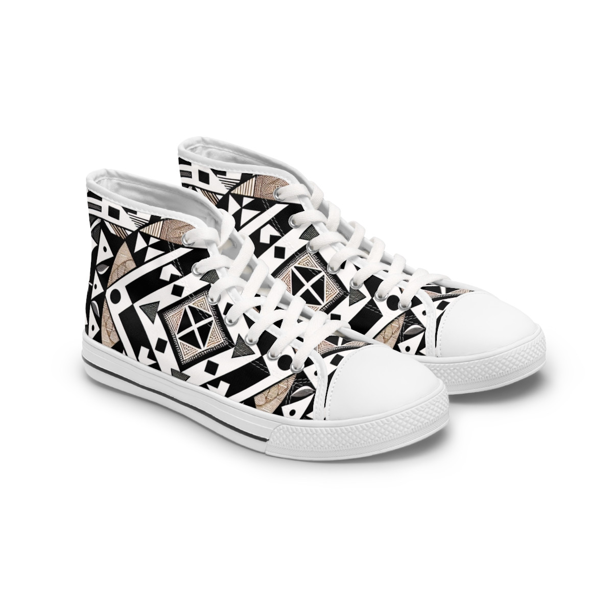 "Kente Kaleidoscope Kicks" - Womn's High top Sneakers
