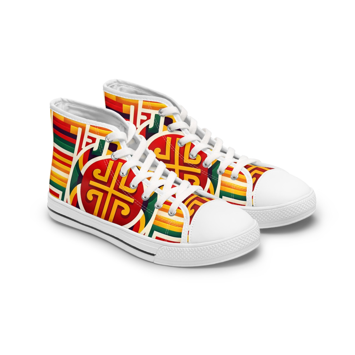 AfroStride Kente Kicks - Womn's High top Sneakers