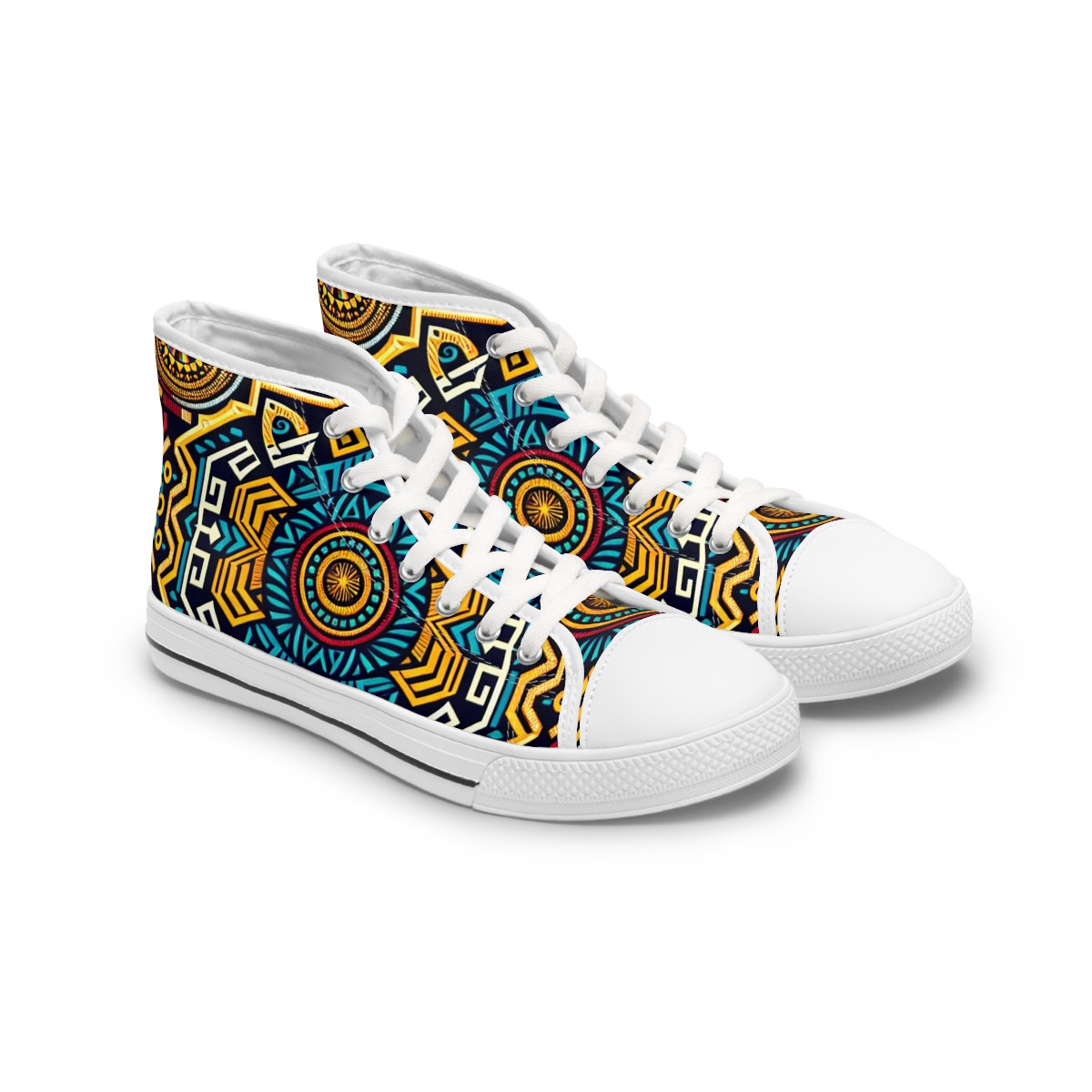 "Heritage Stride Kente Kicks" - Womn's High top Sneakers