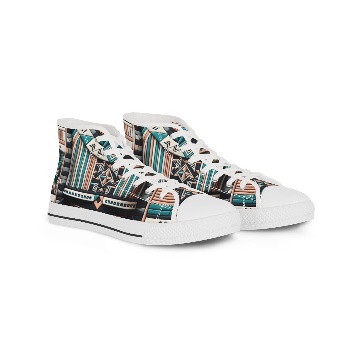 "AfroLuxe Kente Journey Sneakers" - Men's High top Sneakers