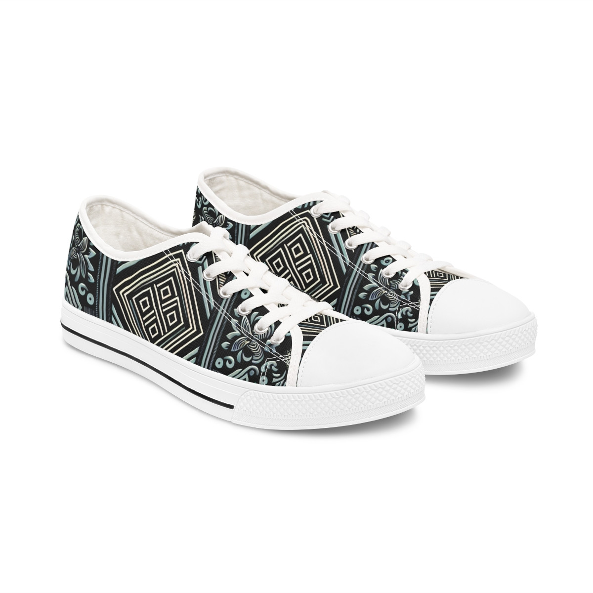 "AfroStride Kaleidoscope Kente Kicks" - Women's Lowtop Sneakers