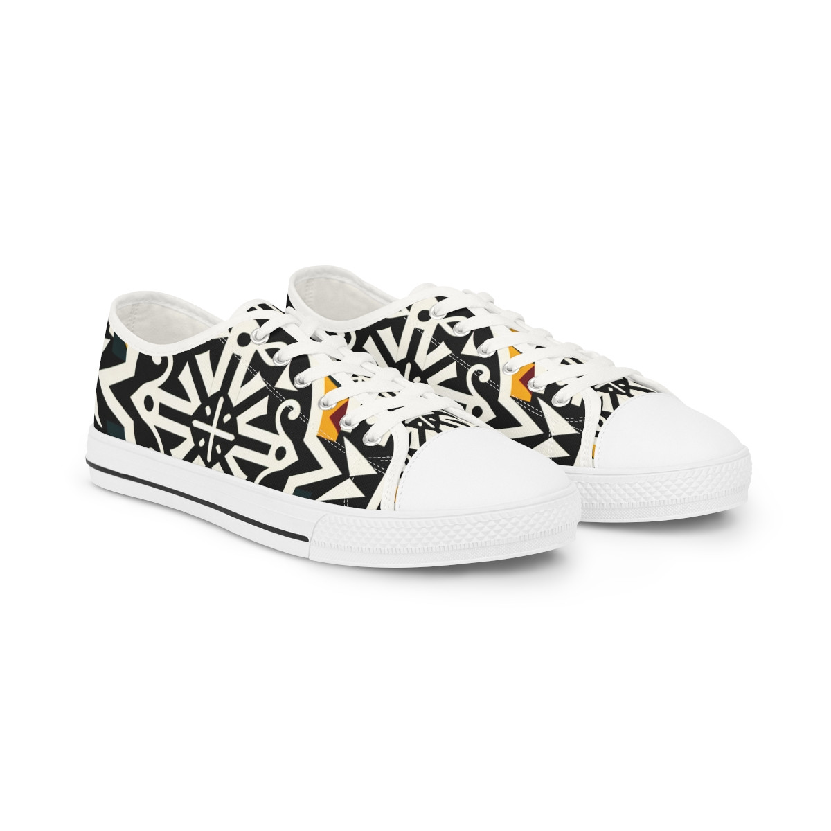 "KenteKicks: AfroFusion Sneakers" - Men's Lowtop Sneakers