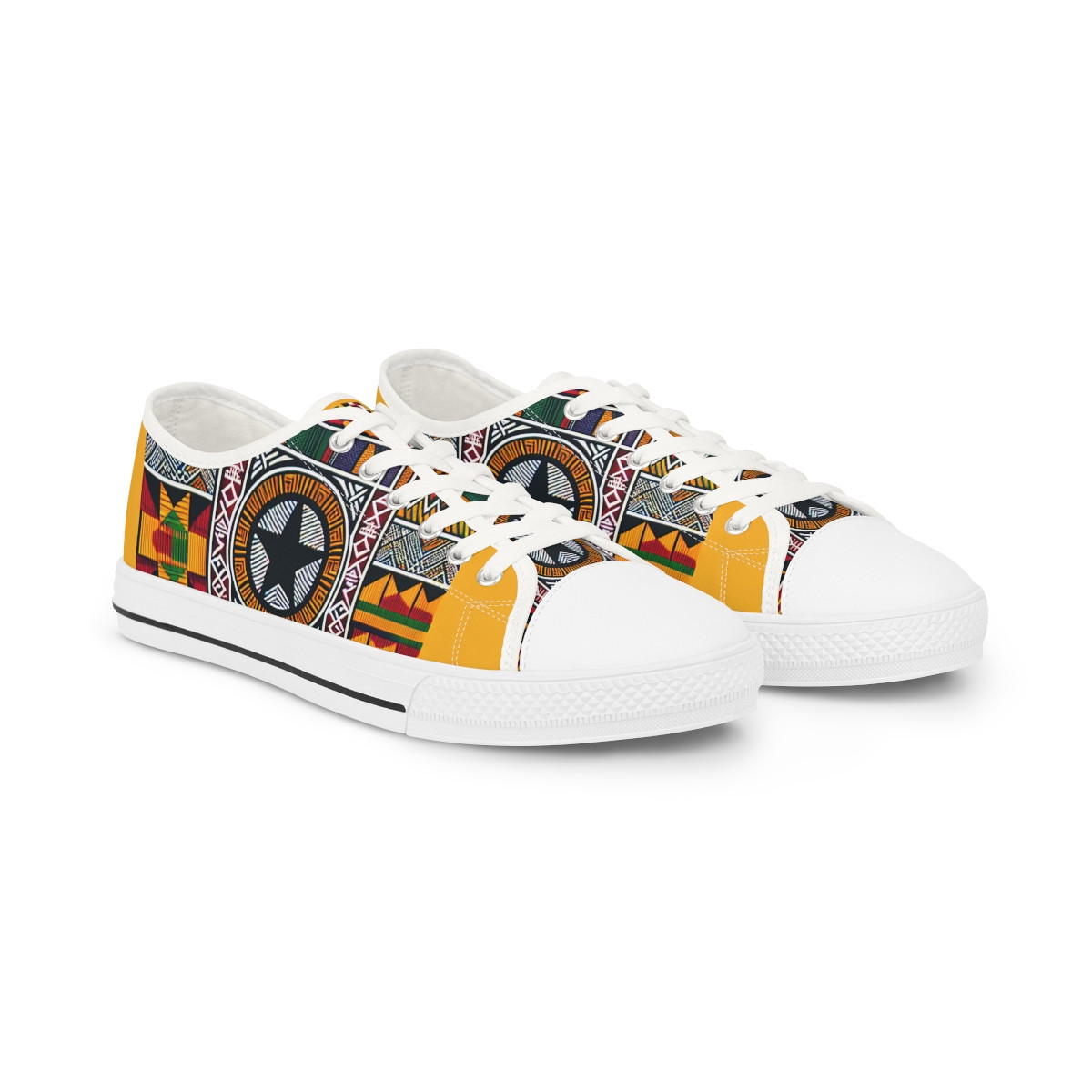 "AfroDynasty Kente Kicks" - Men's Lowtop Sneakers