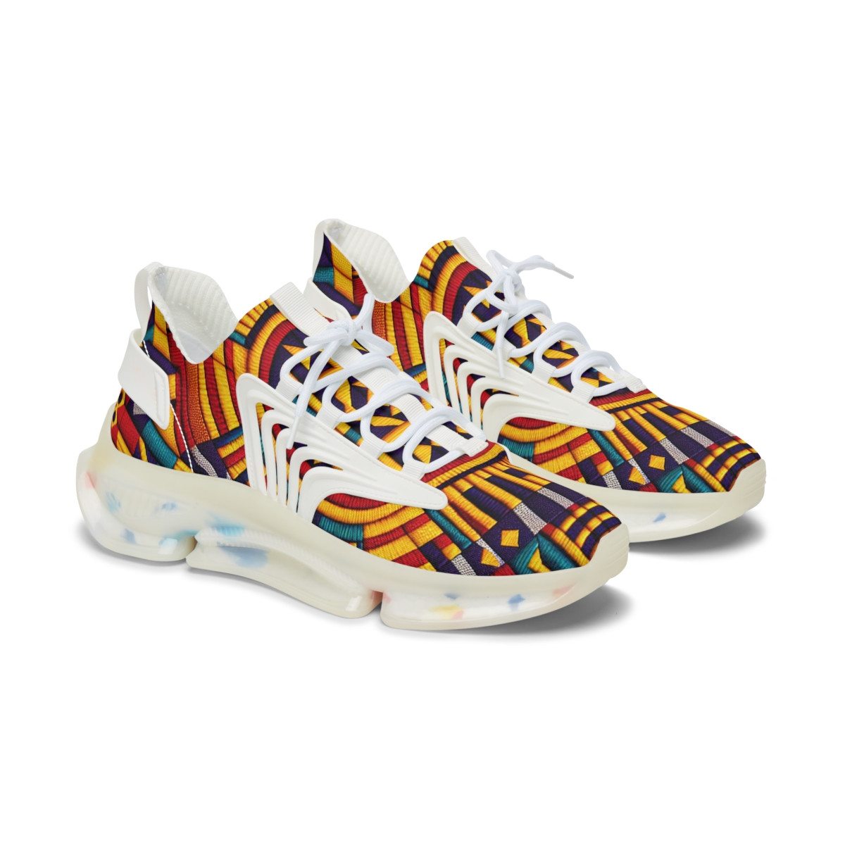 "AfroStride Kente Kicks" - Women's Mesh Sneaker