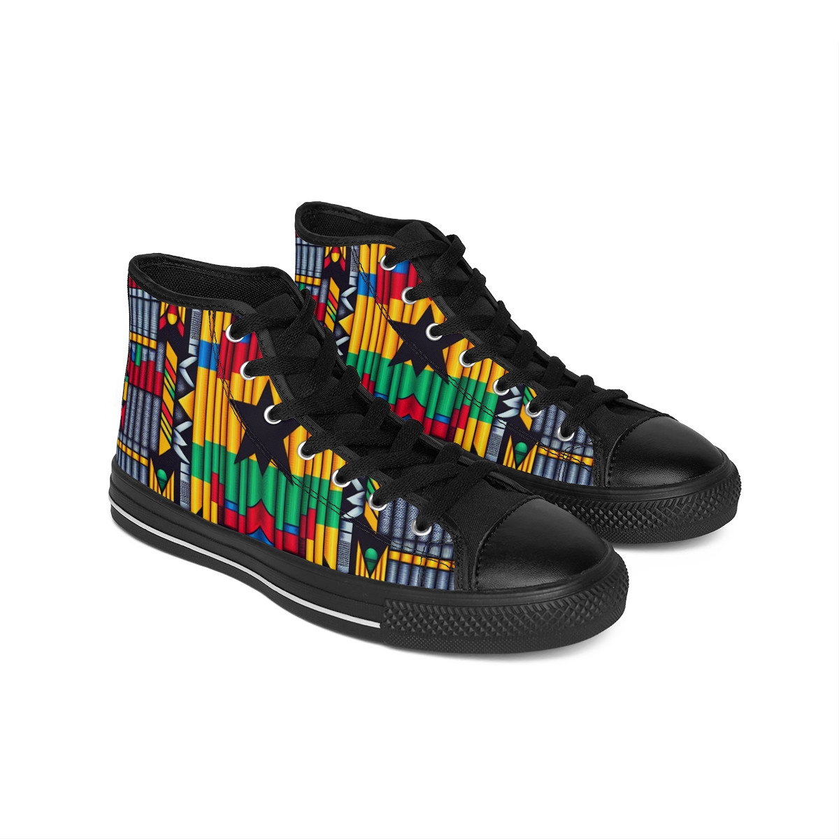 "Kente Kicks: Afrique Elegance" - Women's Classic Sneakers