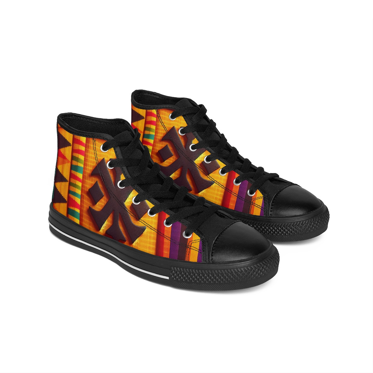 "AfroFusion Kente Kicks" - Women's Classic Sneakers