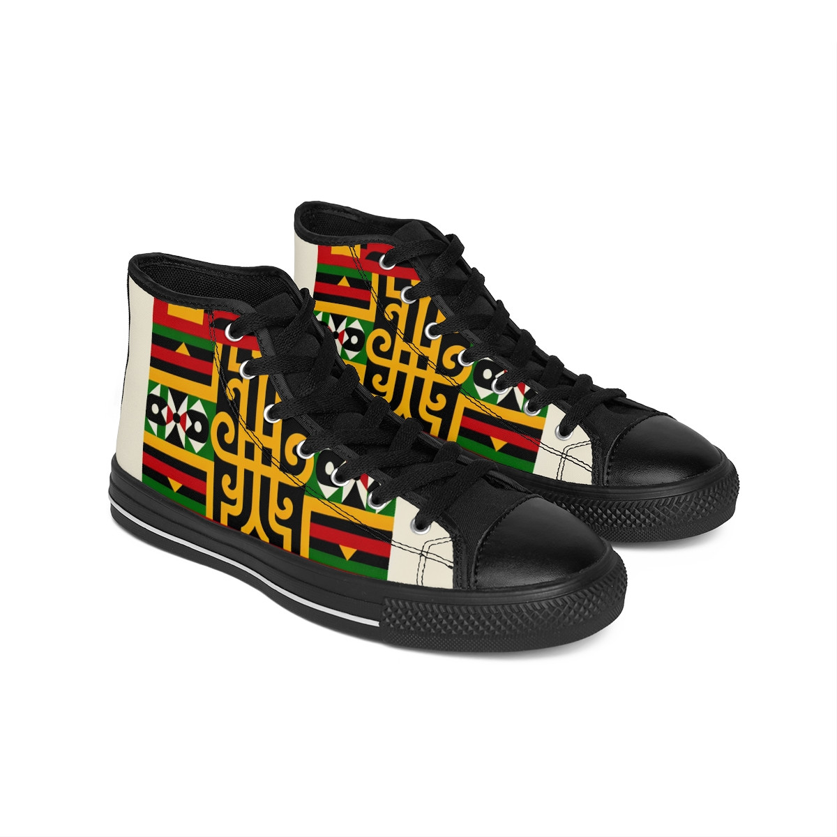 "Heritage Stride: Kente Edition Sneakers" - Women's Classic Sneakers