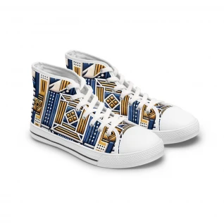 "AfroRhythm Kente Kickz" - Womn's High top Sneakers