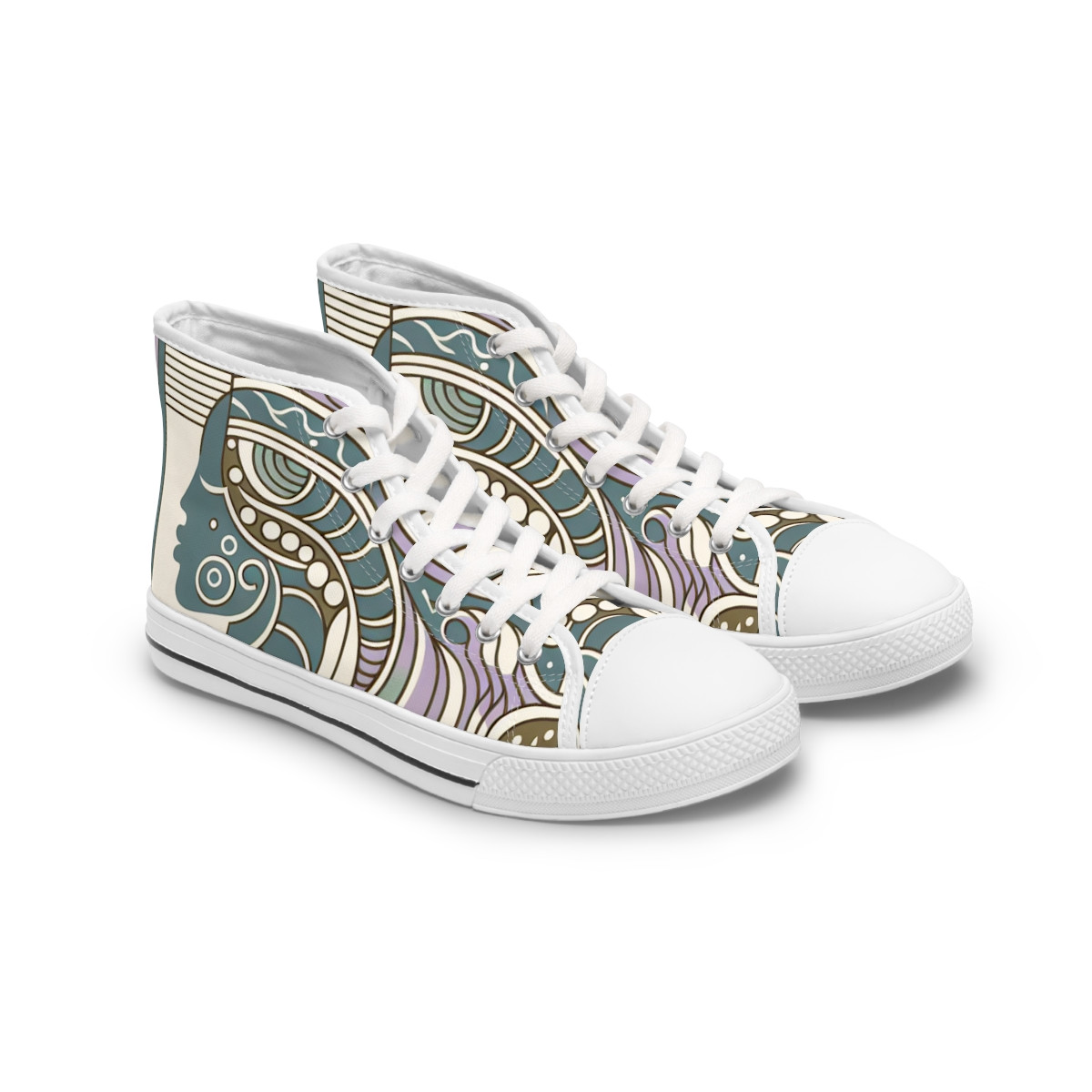 "AfroStride Kente Kicks" - Womn's High top Sneakers