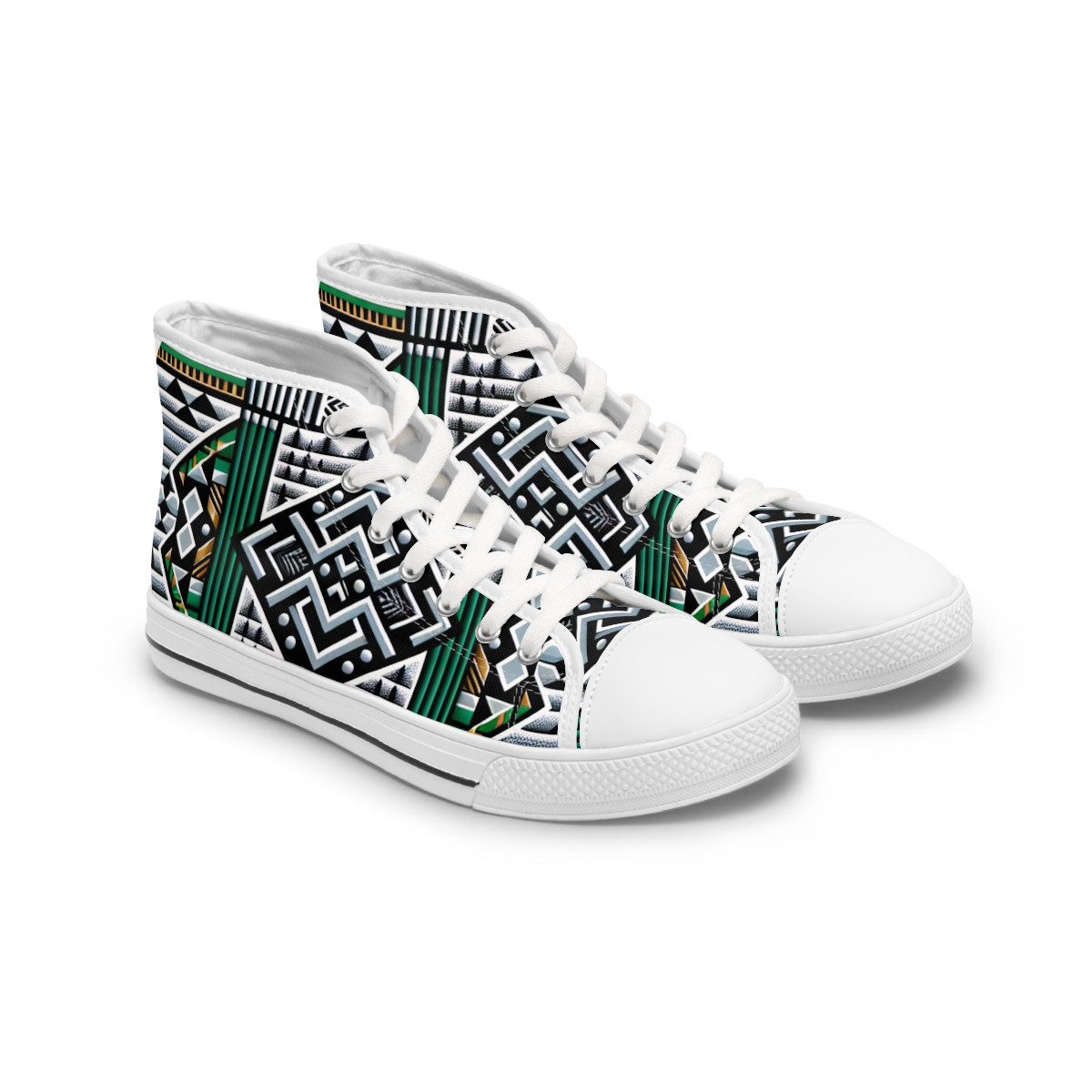 "AfroFusion Kente Kicks" - Womn's High top Sneakers