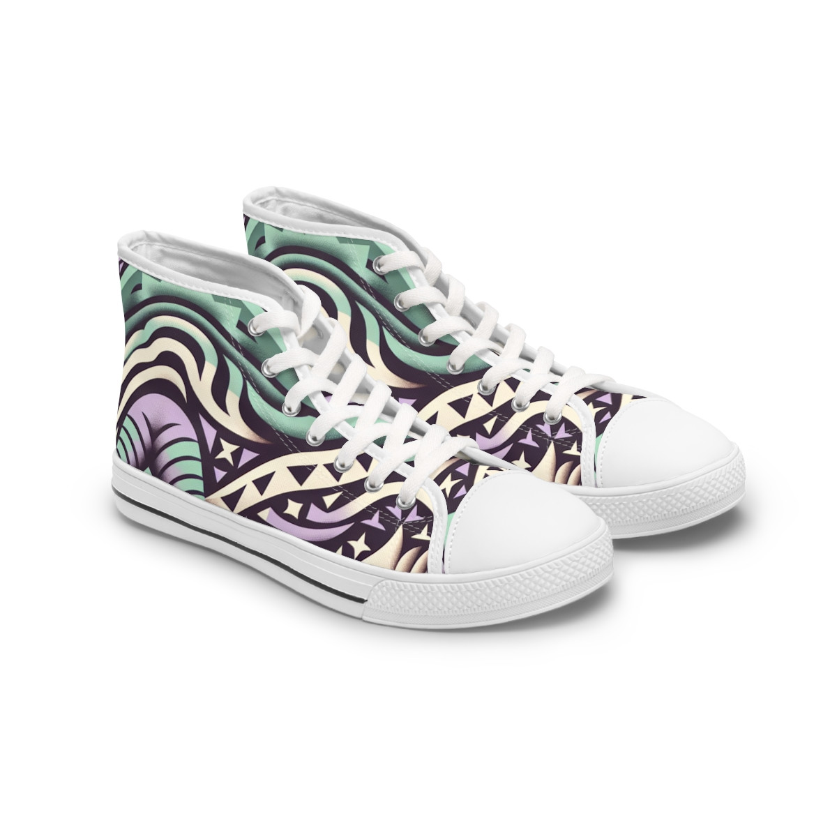 "AfroStride Kente Kicks" - Womn's High top Sneakers