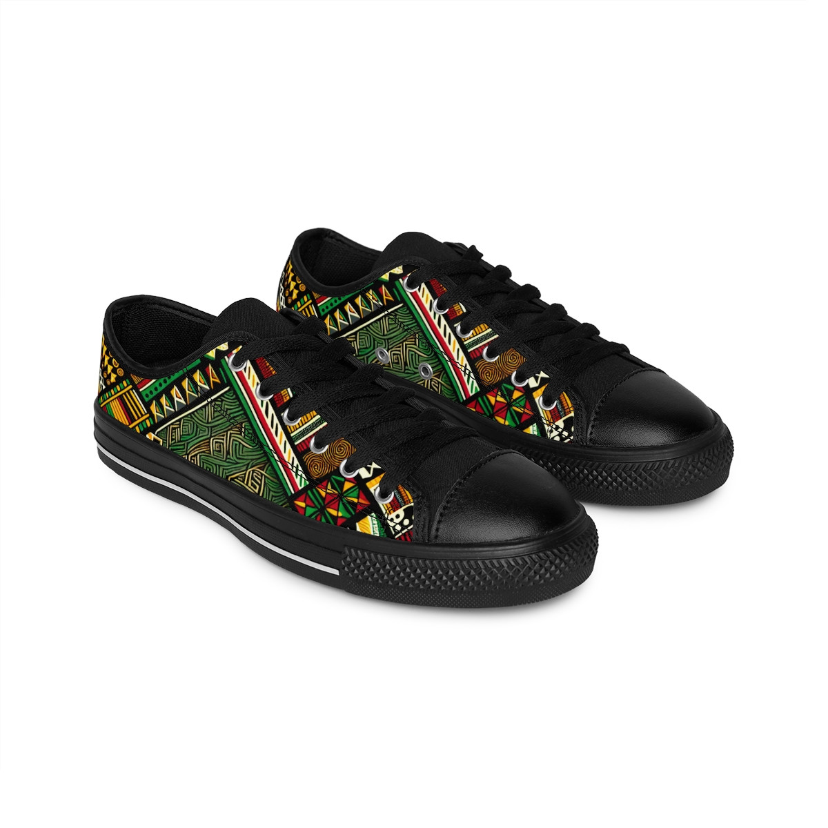 "AfroVibes Kente Kicks" - Women's Sneakers