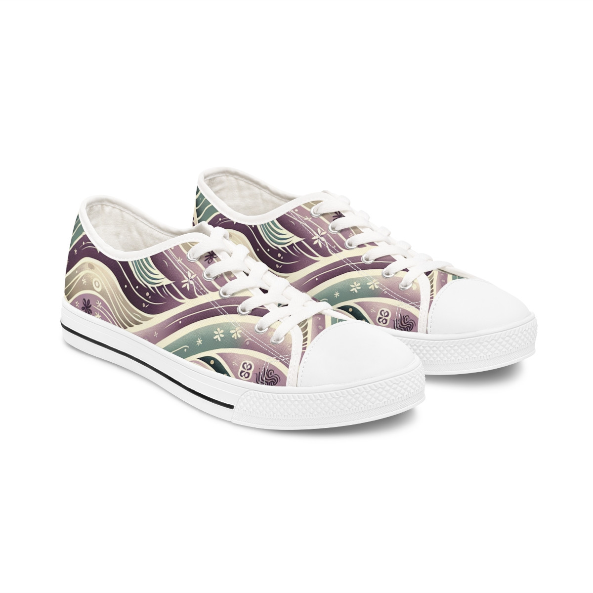 "AfroStride Kente Kicks" - Women's Lowtop Sneakers