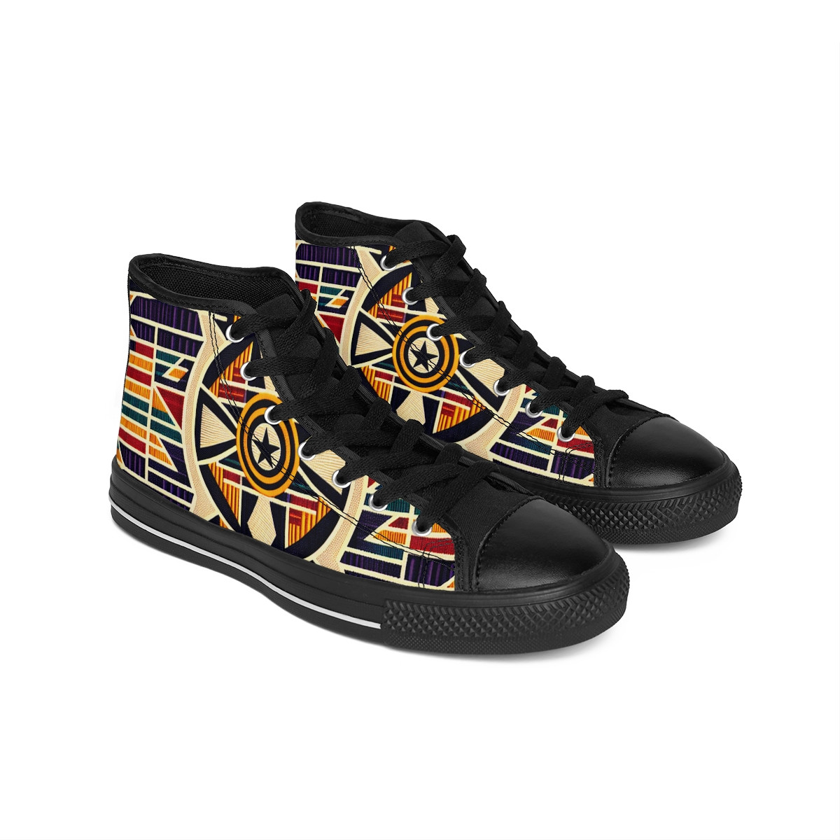 "AfroStride Kente Kasuals" - Men's Classic Sneakers