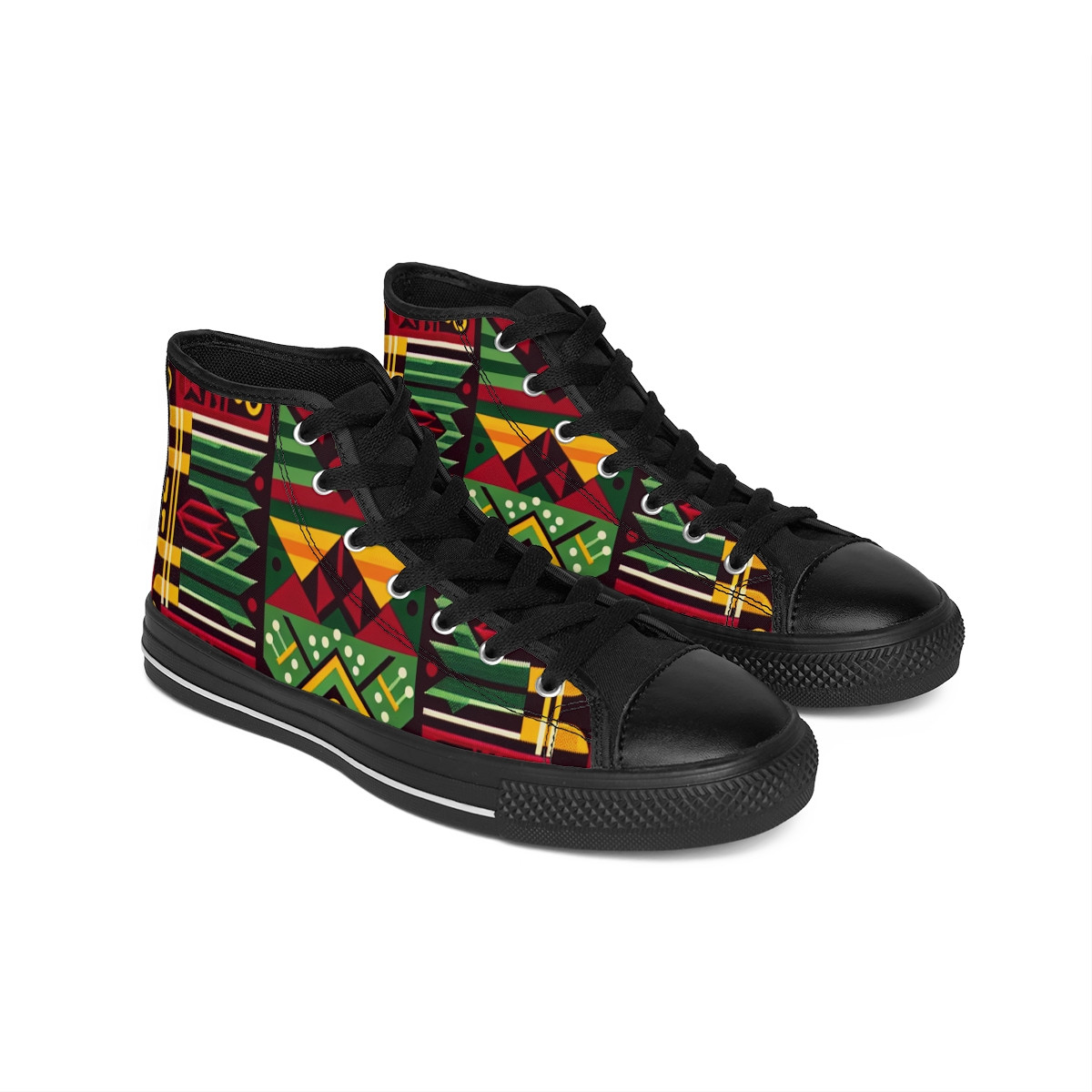 "AfroFusion Vibez Kente Kicks" - Men's Classic Sneakers
