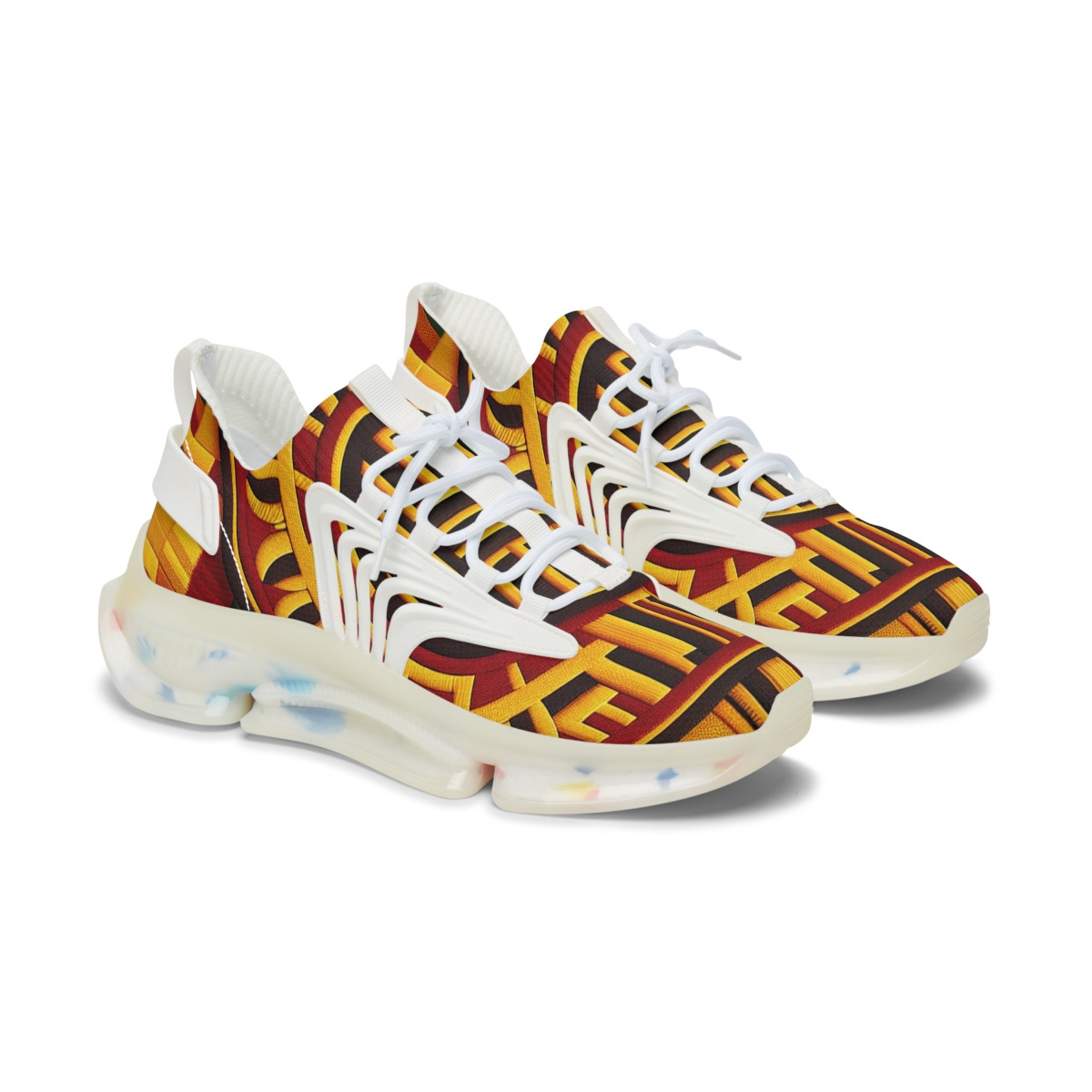 "AfroStride Kente Kicks" - Women's Mesh Sneaker