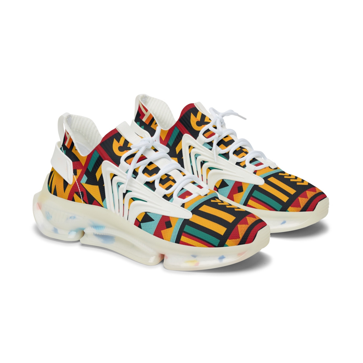 "AfroVogue Kente Kicks" - Women's Mesh Sneaker