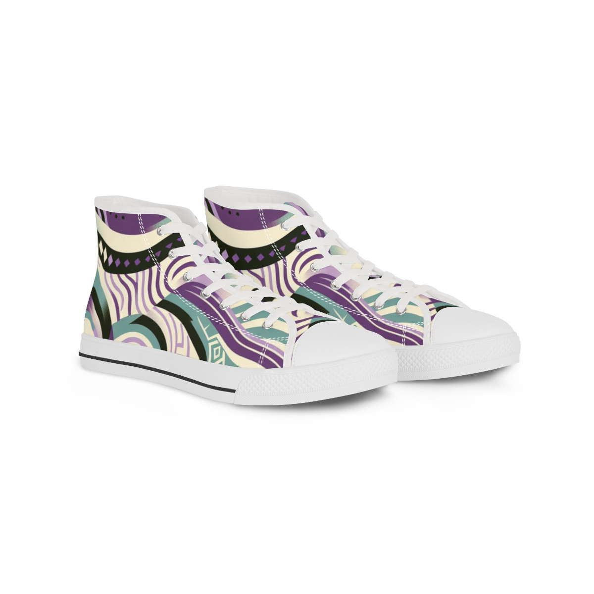 "AfroStride Royale Kente Kicks" - Men's High top Sneakers