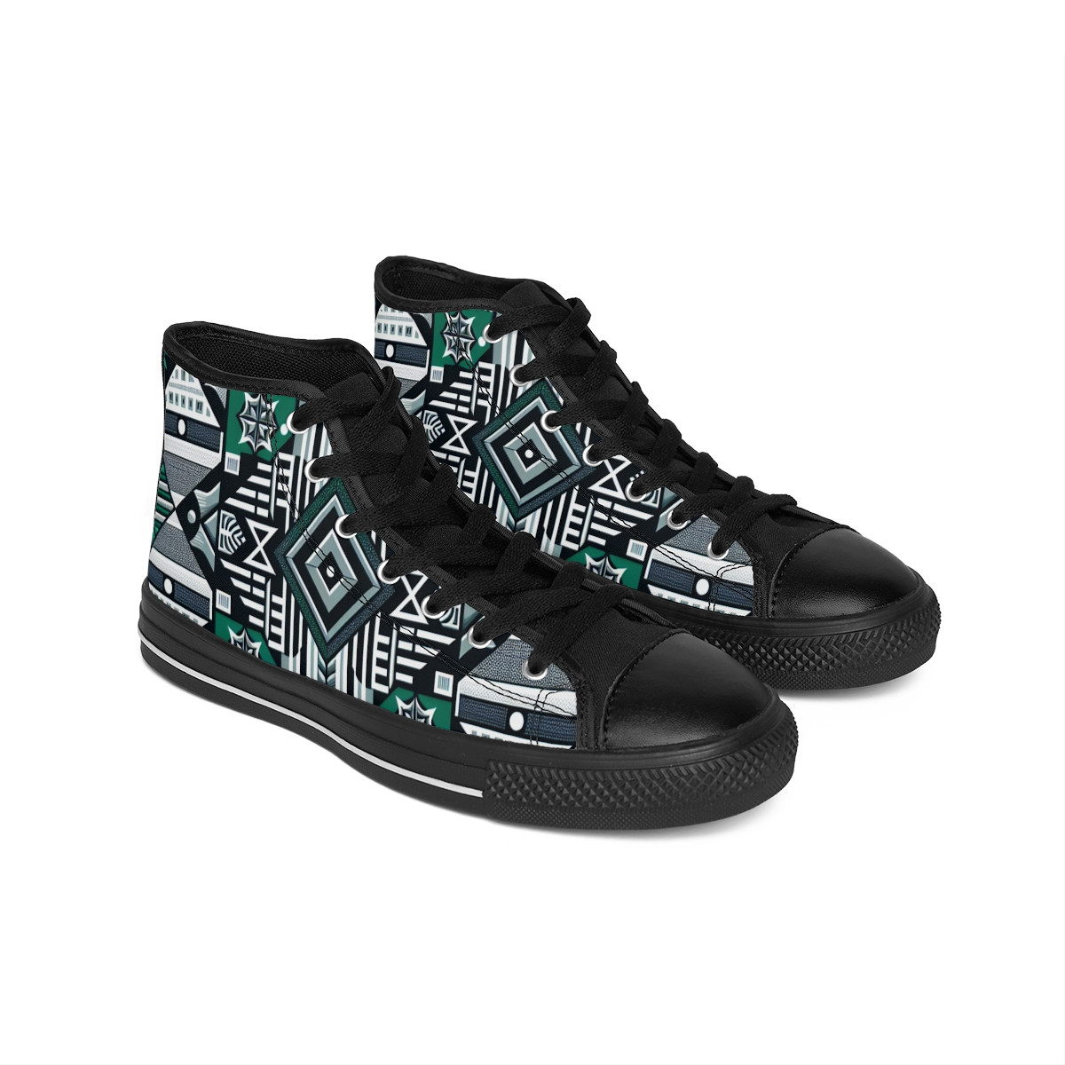 "Heritage Stride: Kente Kaleidoscope Sneakers" - Women's Classic Sneakers